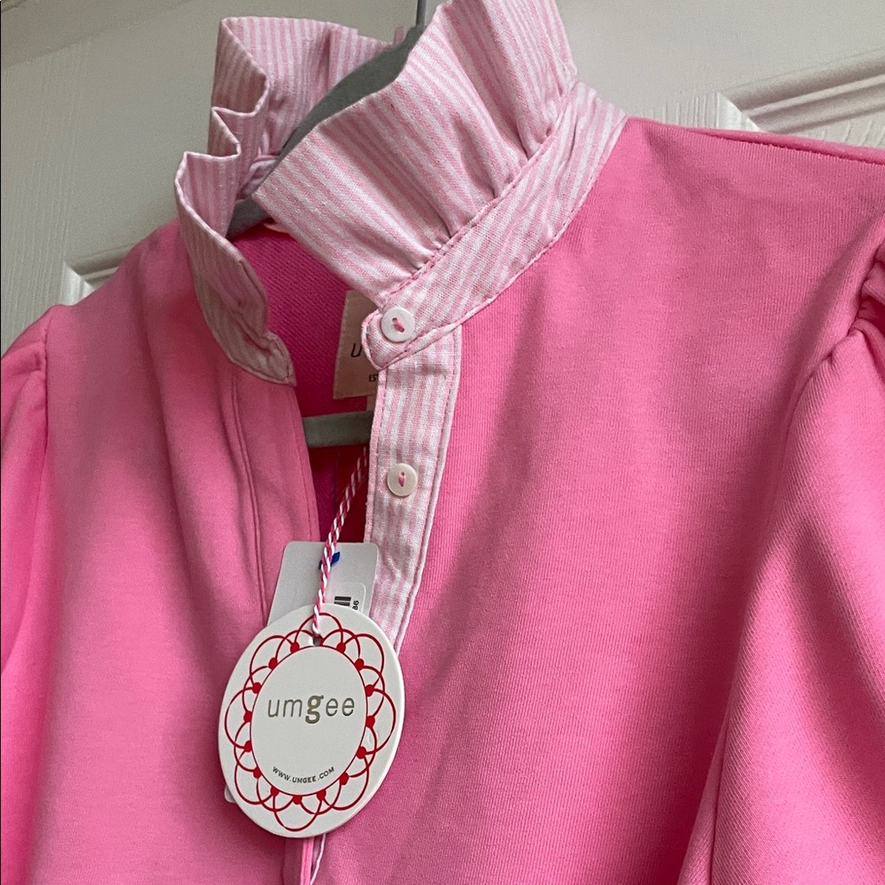 NWT Umgee Pink Preppy Collar Top S - Picture 4 of 5